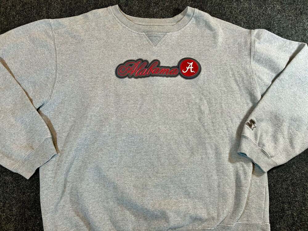 Starter Alabama Crimson Tide Team Apparel Gray Crewneck Sweatshirt XL